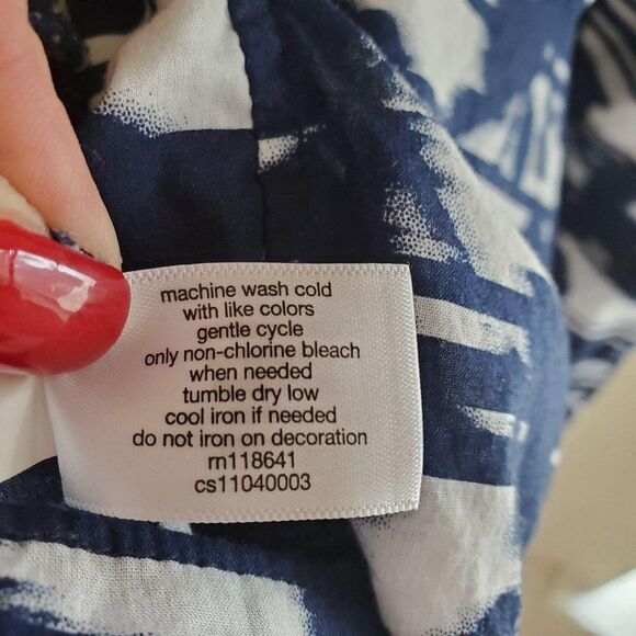 Lane Bryant Womens Top Blue 22/24 Boho Peasant Plus Size 2X - Picture 7 of 9